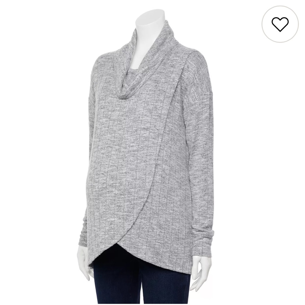 Sonoma Heathered Gray Cowl Neck Nursing Sweater